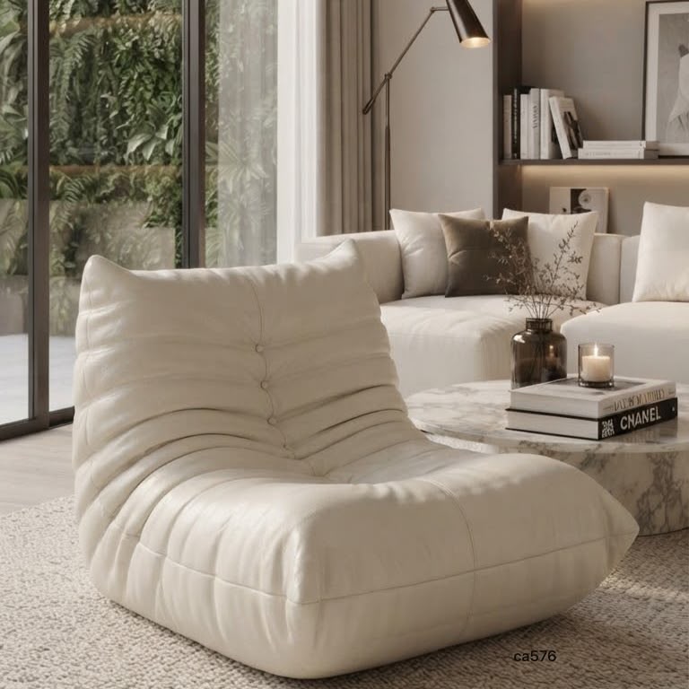Silla poltrona beige micro fibra 85cm